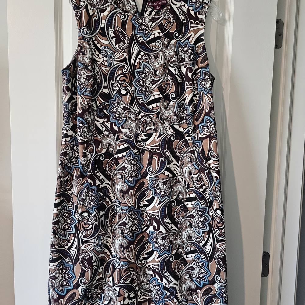 Jessica London Multicolor Paisley Midi Dress